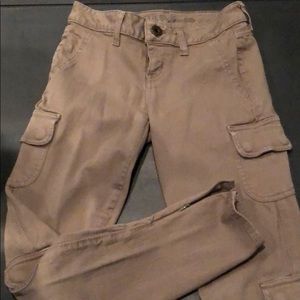 Guess brand khaki green skinny cargo pants